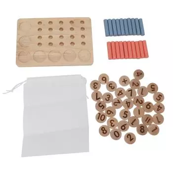 Математические манипуляции Игрушки для подсчета чисел Развивающие деревянные блоки с числами и счетная доска