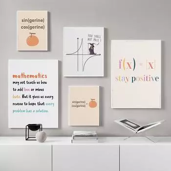 Математический плакат, образование, холст, картина, оставайтесь позитивными, как абсолютная ценность, настенный художественный принт, современная картина, домашний декор для гостиной A4 21x30 No Frame