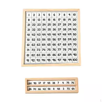 Математическое обучение Доска для счета от 1 до 100, Деревянный поднос для счета, Игрушки Монтессори Последовательные числа