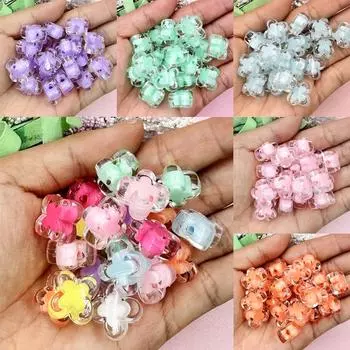 Материал 14,7 мм бусины DIY мобильный телефон цепочка акрил 20 шт свободные бусины браслет аксессуары маленькие цветочные бусины аксессуары красный