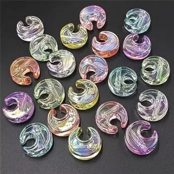 Материал 24 мм креативный браслет УФ-покрытие бусины ручная работа DIY ювелирные изделия аксессуары ожерелье прозрачный 5 шт звезда луна аксессуары жёлтый