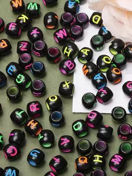 Материал алфавит бусины цилиндр для браслета ожерелья ручной работы 20 шт 8*9 мм акриловые аксессуары большое отверстие ювелирные изделия подвески аксессуары для подвески