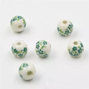 Материал для бисероплетения своими руками Китайский узел J Аксессуары 8 мм Фиолетовый Пномпень Мудан Цветок Маленькая Орхидея Высокотемпературная Керамика Круглые Бусины 8mm ceramic beads