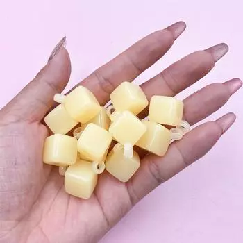 Материал для изготовления браслетов и серег, отдельные бусины для рукоделия, акрил, 20 шт., 14*25,6 мм, аксессуары для ювелирных изделий, модные квадратные бусины цвета желе жёлтый