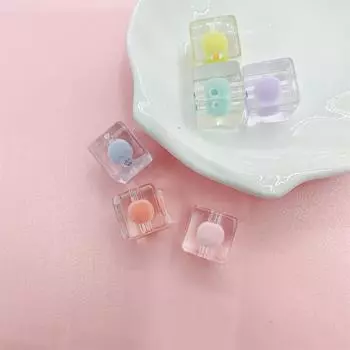 Материал для изготовления: свободные бусины, брелок, прозрачный браслет своими руками, акриловые украшения, аксессуары, модный квадратный сэндвич, 5 шт., яркое лицо, ручная работа, 12 мм about 12mm светло-зеленый