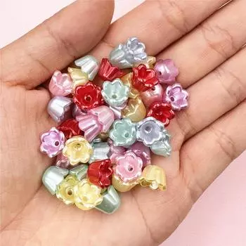 Материал для изготовления ювелирных изделий «сделай сам» 9*6,7 мм, брелок «Ландыш», свободные бусины, сосуд для цветов, 40 шт., аксессуары, акриловые серьги ручной работы, аксессуары синий