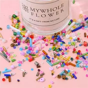 Материал для рукоделия, модные ювелирные изделия «сделай сам», аксессуары для изготовления ожерелья, браслета, стекло, около 1000 шт., разноцветные смешанные бусины, 30 г/упак., бусины розовый