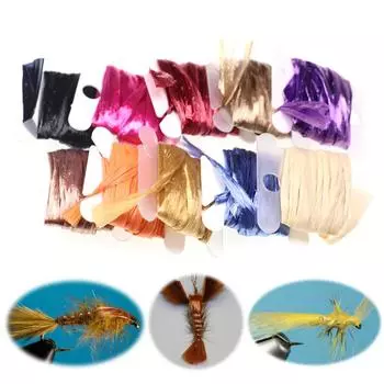 Материал для связывания мух Bimoo Чехол для крыльев насекомых Синтетический пленочный материал Жук Stonefly Scud Streamer Fly Back Body #10 чёрный