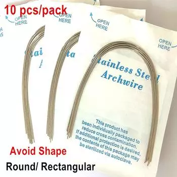 Материал формы зубоврачебного ортодонтического провода свода нержавеющей стали круглый прямоугольный овоидный 3 packs 018 Upper