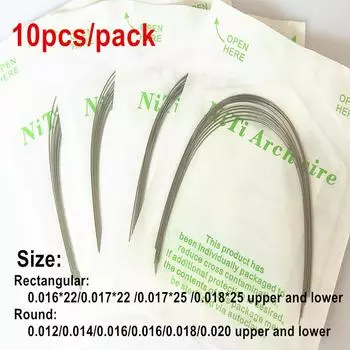 Материал формы зубоврачебного ортодонтического провода свода НиТи супер эластичного круглого прямоугольного овала 3 pakcs 012 Lower