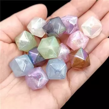 Материал из бисера ручной работы, 10 шт., модные тонкие мерцающие кубические бусины «сделай сам», акриловые светящиеся многосекционные ожерелья, серьги, изготовление ювелирных изделий фиолетовый