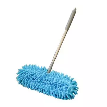 Материал из микрофибры Телескопическая метелка Выдвижная ручка Метелка из нержавеющей стали Уборка помещений синий