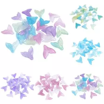 Материал Креативный перфорированный кулон ручной работы с градиентом 20 шт. Двойной цвет для изготовления браслетов и ожерелий Модные аксессуары для ювелирных изделий «сделай сам» Бусины «Рыбий хвост» Gradient разноцветный