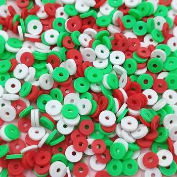 Материал Бусины россыпью 600 шт. Ручная работа плоские круглые рождественские коллекции 6 мм DIY ожерелье аксессуары изготовление ювелирных изделий подвески мягкий глина браслет 600Pcs 6mm