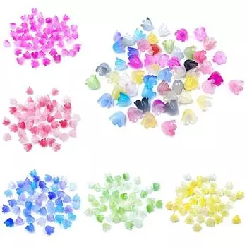 Материал подвески акрил для изготовления браслетов, сережек, креативный сосуд, колокольчик, орхидеи, бусины, 20 шт., соответствующие цвета, цветок, сделай сам, ювелирные аксессуары красный