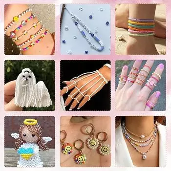 Материал ручной работы Акриловые разноцветные детали Аксессуары для ювелирных изделий 4 мм 500 шт. Бусины россыпью однотонные для изготовления ювелирных изделий своими руками about 500Pcs 4mm