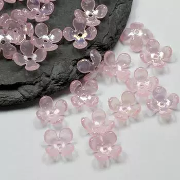 Материал ручной работы, браслет с четырьмя лепестками цветов, ожерелье, акрил, модные ювелирные изделия, 10 мм, покрытие AB, цветные серьги, 100 шт., аксессуары для самостоятельного изготовления, бусины about 100pcs 10mm зелёный