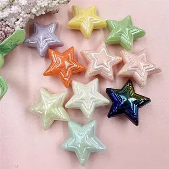 Материал ручной работы DIY Изготовление ювелирных изделий Красочные пентаграммы Мода 22,8 мм Акрил 10 шт. бусины подвески Аксессуары белый