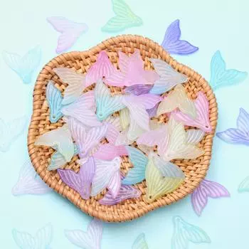 Материал ручной работы двойного цвета для изготовления браслетов и ожерелий DIY Ювелирные аксессуары Ручная работа 50 шт. Модные креативные бусины Перфорированный кулон Градиент 50pcs разноцветный