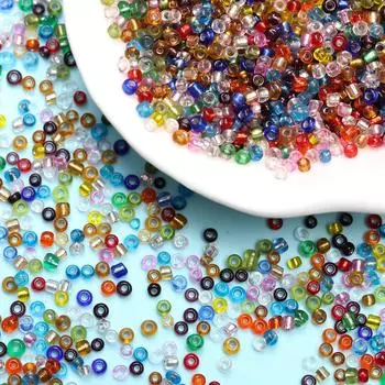 Материал Стеклянная бусина 2 мм Мини-бусины 3000 шт./упак. свободные бусины для браслета «сделай сам», ожерелья, модные инструменты для изготовления ювелирных изделий 3000Pcs разноцветный