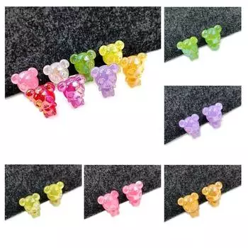 Материал ювелирных изделий Стерео Панда Бусины с задним отверстием Мода 5 шт. Аксессуары ручной работы Серьги Ожерелье УФ Фантом Цветные бусины белый