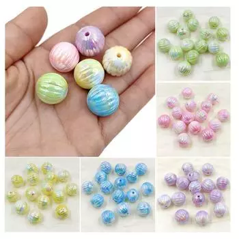 Материалы для изготовления, аксессуары ручной работы, сделай сам, радужные бусины из тыквы, УФ-ослепляющий облачный туман, браслет, ожерелье, 10 шт., 16 мм зелёный