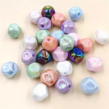 Материалы для изготовления браслета и ожерелья, 5 шт., акриловые подвески с УФ-покрытием, Aurora Magic Color, креативные аксессуары ручной работы в виде метеорита, свободные бусины абрикосовый