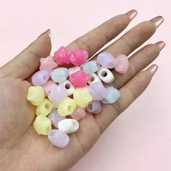 Материалы для изготовления бусин для браслетов и сережек, акрил, 60 шт., 13,6 мм, свободные бусины желеобразного цвета, аксессуары для самодельных украшений, пятиконечная звезда фиолетовый