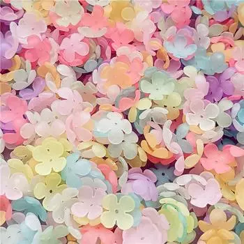 Материалы: матовый 15 мм 4-лепестковый цветок браслет ожерелье теплый цвет DIY ювелирные аксессуары 20 шт. бусины акриловый цветочек сосуд нежные ювелирные изделия фиолетовый