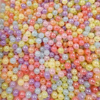 Материалы ручной работы 9,8 мм акриловые ювелирные аксессуары круглые модные 20 шт. свободные бусины «сделай сам» для браслета-цепочки для мобильного телефона красный