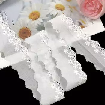 Материалы ручной работы «сделай сам», 15 ярдов, новое хлопковое кружево, нить из чистого хлопка, хлопковое водорастворимое кружево с вышивкой, детская одежда, аксессуары для штор, кружево 5cm/one 15 yards