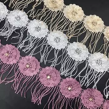 Материалы для рукоделия 10 ярдов кружева для вышивки, водорастворимое кружево, фейерверк, подвесные бусины, украшения, одежда, аксессуары, кружево 12.5cm/5 yards