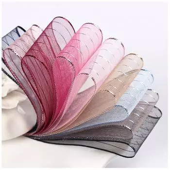 Материалы ручной работы «сделай сам» Яркая шелковая полоса Снежная пряжа Лента с бантом Аксессуары для волос Одежда Обувь Цветочный материал Свадебный подарок Лента для упаковки торта 10mm 100 yards/roll