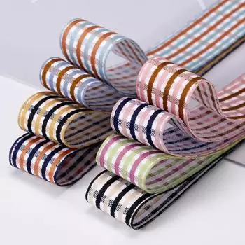 Материалы ручной работы Шотландские клетчатые ремни Аксессуары для волос ручной работы Бантик Одежда Обувь Шляпа Аксессуары для домашнего текстиля Подарочная коробка Шелковая лента 25mm*50 yards/roll