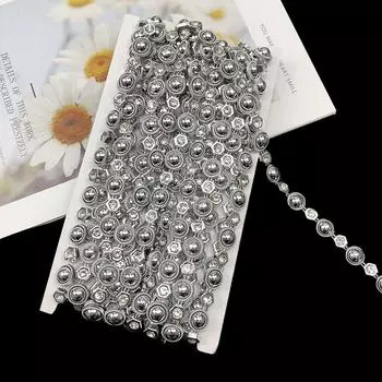 Материалы ручной работы своими руками 1,5 см Фартук хмонг с ручной вышивкой Серебряная маленькая серебряная шляпа с бриллиантами Увлажняющая серебряная цепочка Аксессуары 9 метров 1.5cm/9 meters