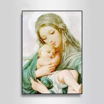 Материнская любовь ребенок Религиозная 5D Алмазная картина Дева Мария Дети Христианская Алмазная вышивка 20X30CM