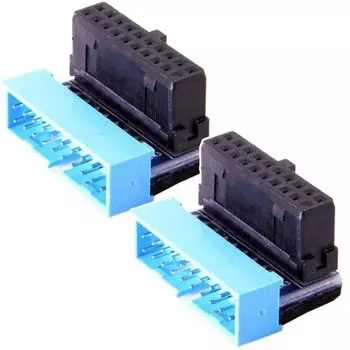 Материнская плата audiophile 20-контактный разъем USB Г-образный адаптер передняя панель разъем ввода-вывода Тип A набор из 2 шт.