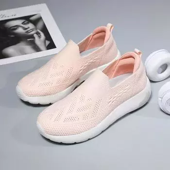 Maternity shoes women s fly-woven mesh elastic surface foot sports shoes ultra-light soft sole mesh white shoes fat feet wide feet 36