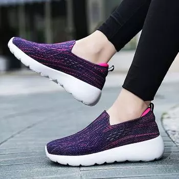 Maternity shoes women s fly-woven mesh breathable elastic surface foot cover sports shoes soft sole mesh white shoes fat feet wide feet shoes 36