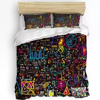 Mathematics Physics Formula Duvet Cover Bed Bedding Set Home Textile Quilt Cover Pillowcases Bedroom Double Bedding Set No Sheet EU single(135x200cm)