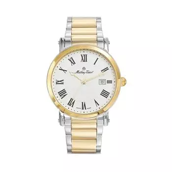 Mathey-Tissot City двухцветные кварцевые мужские часы из нержавеющей стали с белым циферблатом HB611251MBR белый