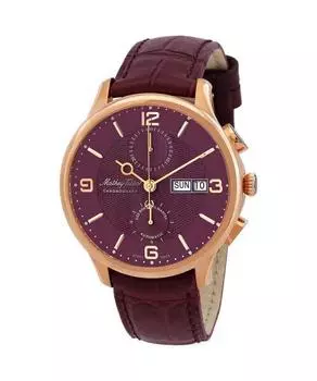 Mathey-Tissot Edmond Chronograph кожаный ремешок фиолетовый циферблат автоматический H1886CHATPR мужские часы фиолетовый