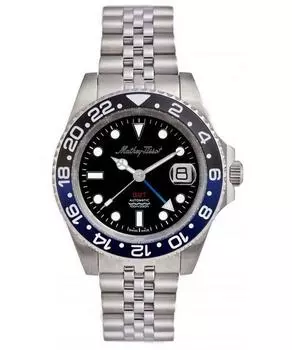 Mathey-Tissot GMT Автоматические мужские часы из нержавеющей стали с черным циферблатом H903ATNB 100M чёрный