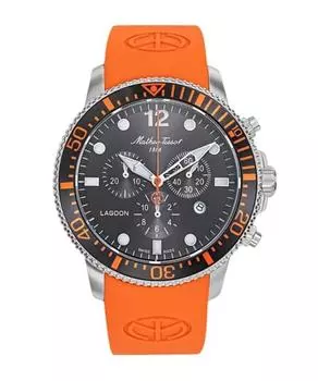 Mathey-Tissot Lagoon Chronograph оранжевый силиконовый ремешок черный циферблат кварцевые часы H123CHALO 100M мужские часы