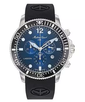 Mathey-Tissot Lagoon Chronograph с силиконовым ремешком, синим циферблатом, кварцевые часы H123CHALBUN 100M для мужчин синий