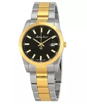 Mathey-Tissot Mathy I двухцветные кварцевые мужские часы из нержавеющей стали с черным циферблатом H450BN чёрный