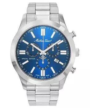 Mathey-Tissot Mathy I Jumbo Special Edition Хронограф Кварцевые мужские часы с синим циферблатом H455CHABU синий