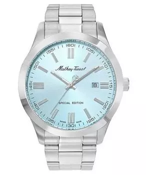 Mathey-Tissot Mathy I Jumbo Special Edition Кварцевые мужские часы из нержавеющей стали с синим циферблатом H455SK синий