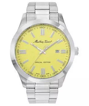 Mathey-Tissot Mathy I Jumbo Special Edition Кварцевые мужские часы из нержавеющей стали с желтым циферблатом H455J жёлтый