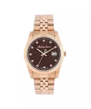 Mathey-Tissot Mathy II Кварцевые мужские часы из нержавеющей стали с коричневым циферблатом из розового золота H710PRM коричневый